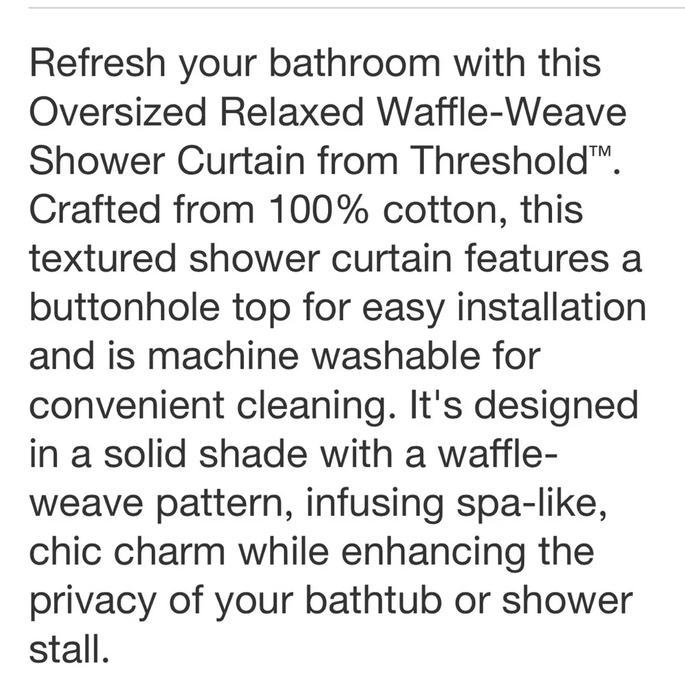 THRESHOLD NWT oversized relaxed waffle weave shower curtain -dark mauve